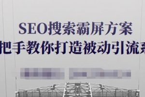 SEO搜索霸屏方案，手把手教你打造被动引流系统【视频课程】