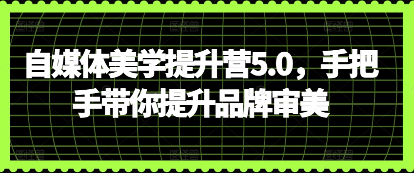 自媒体美学提升营5.0，手把手带你提升品牌审美