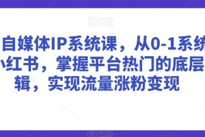 美学自媒体IP系统课，从0-1系统学习小红书，掌握平台热门的底层逻辑，实现流量涨粉变现